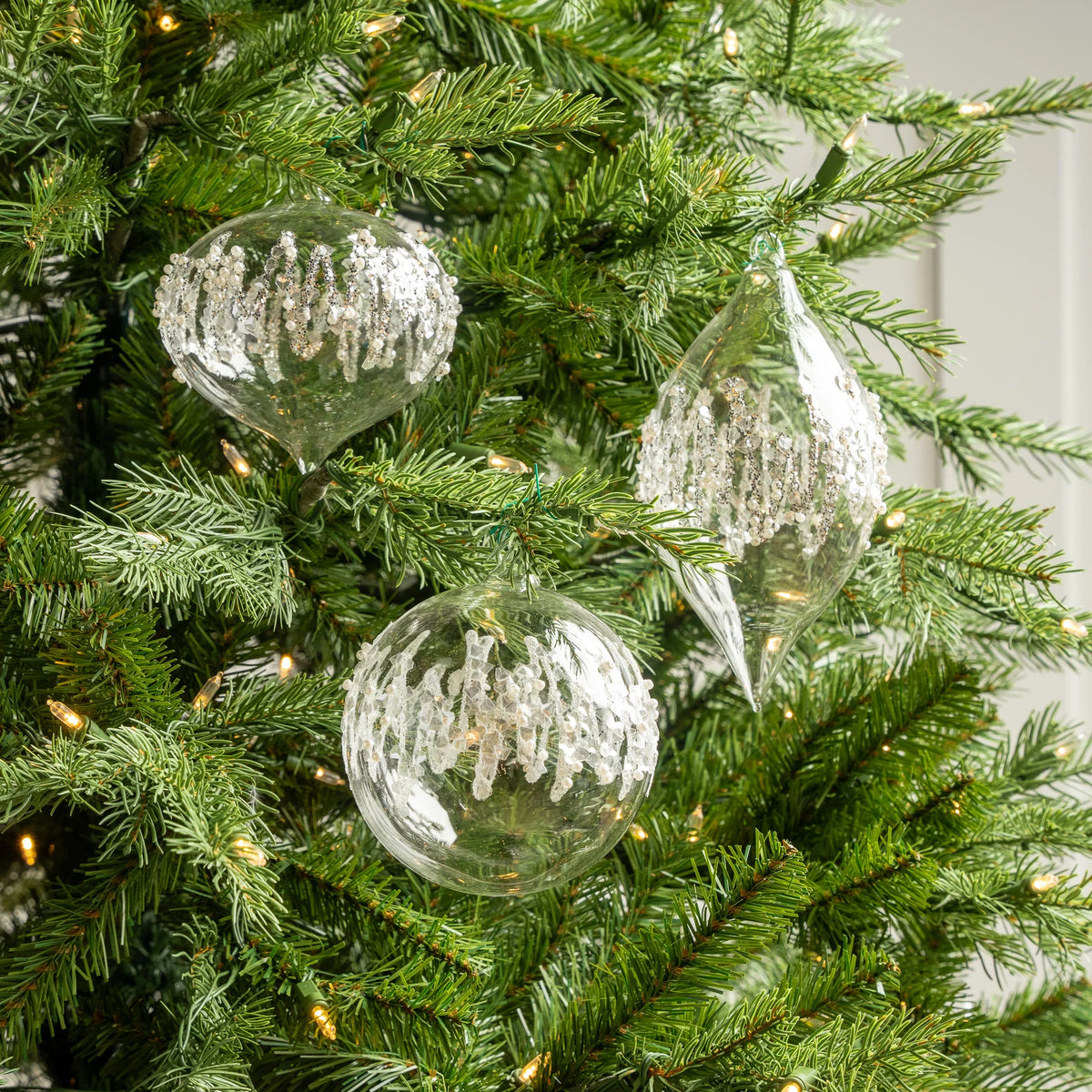 5" Crystal Beaded Assorted Ornament set of 9