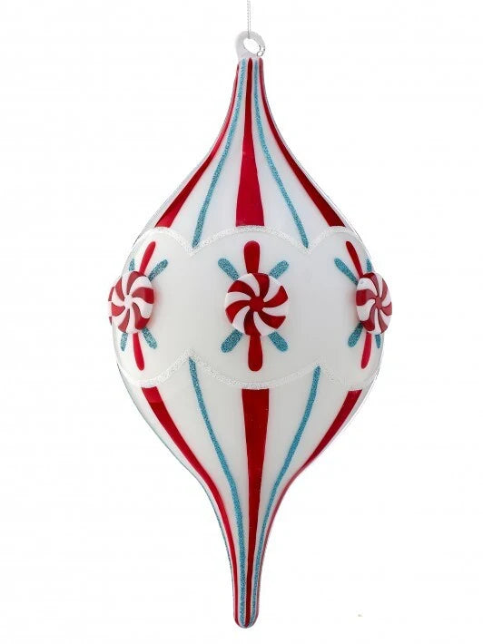 13" Peppermint Finial Ornament set of 3