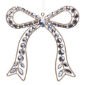 Jeweled Bow Ornament 7.25 inch set of 2