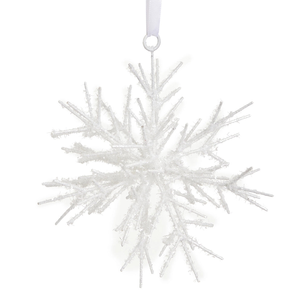 Icy Snowflake Ornament 7 inch set of 2