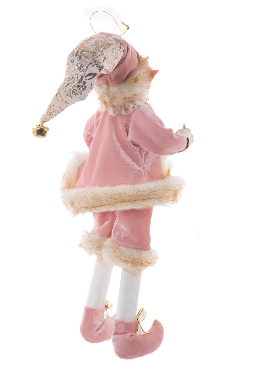 Pink/Gold Elf Figurine with Adjustable Legs 18-inch