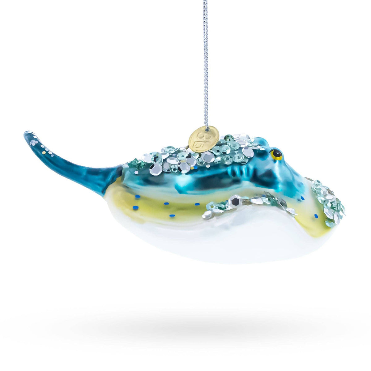 Blue Stingray Glass Ornament