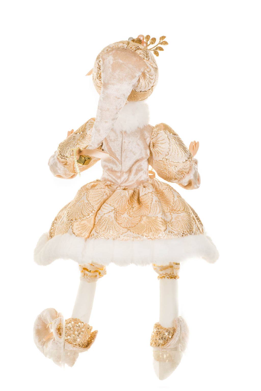 Gold Elf Figurine With Pearl Accents 23-inch