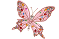 Pink Butterfly Clip Ornament 7-inch