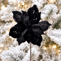Vickerman Deluxe Black Magnolia Stem set of 6