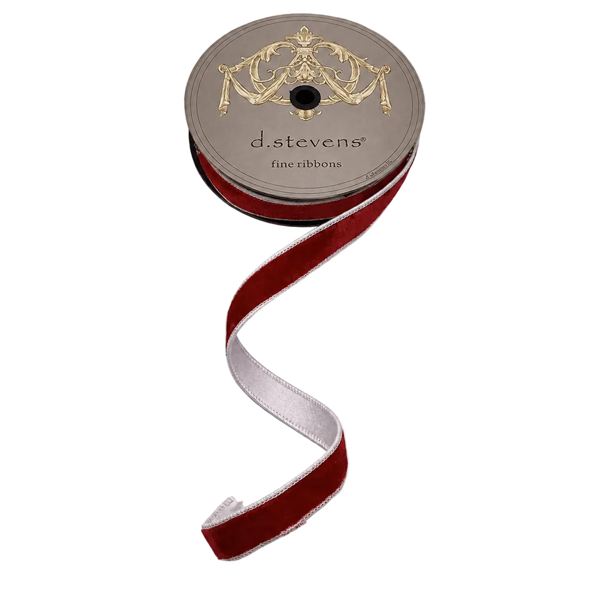 D. Stevens Red Velvet Ribbon 1-inch by 10 yards