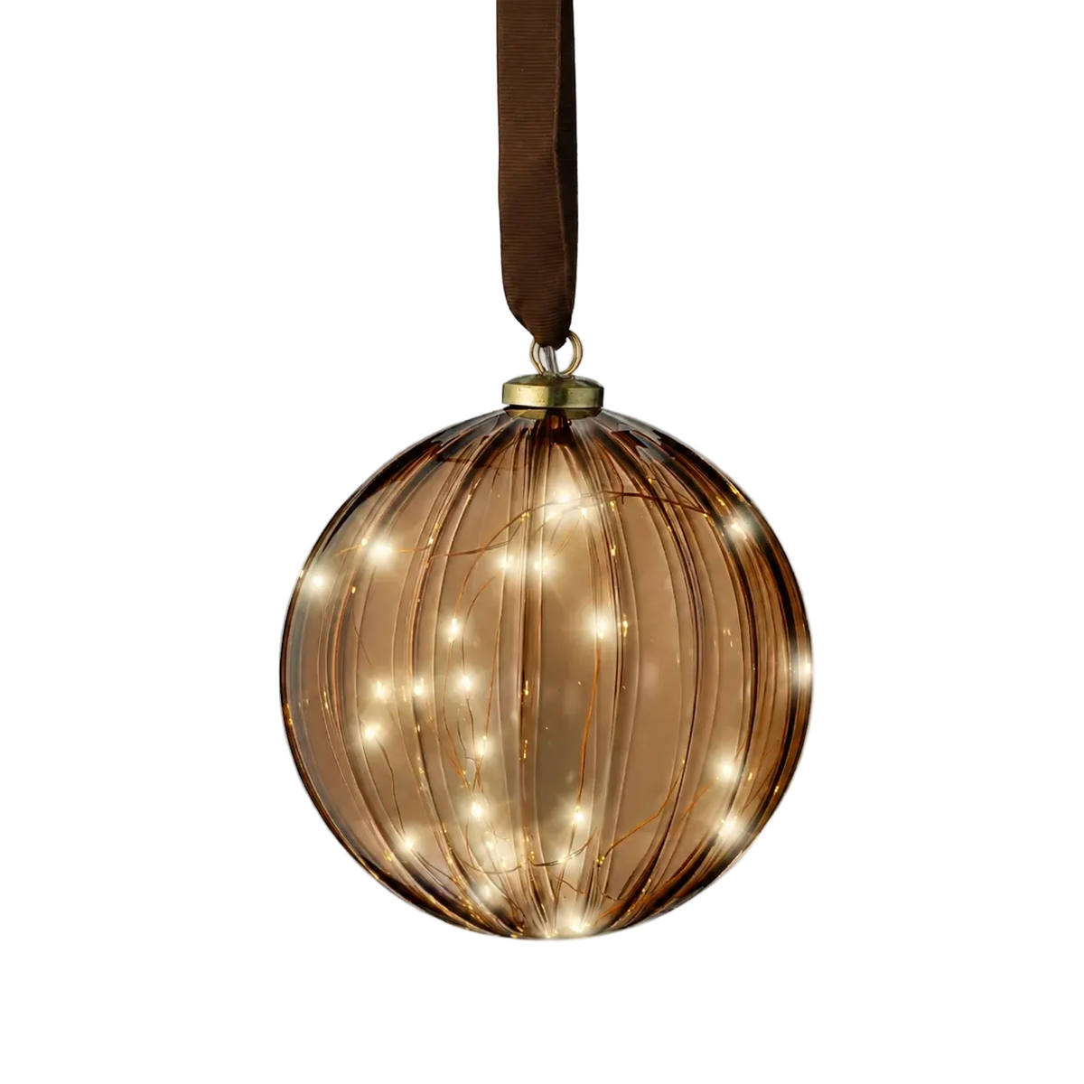 Gold  Bronze LED Ornament 6 inch set of 4