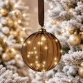 Gold  Bronze LED Ornament 6 inch set of 4