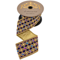 D. Stevens Purple Jeweled Velvet Ribbon 3-inch by 5 yards