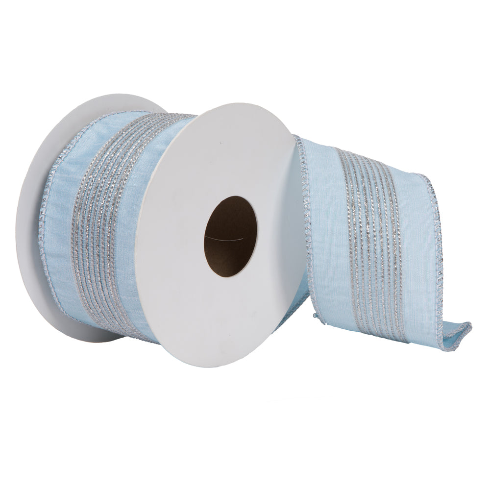 Vickerman 2.5x 5 yards Blue Glitter Dupion Ribbon