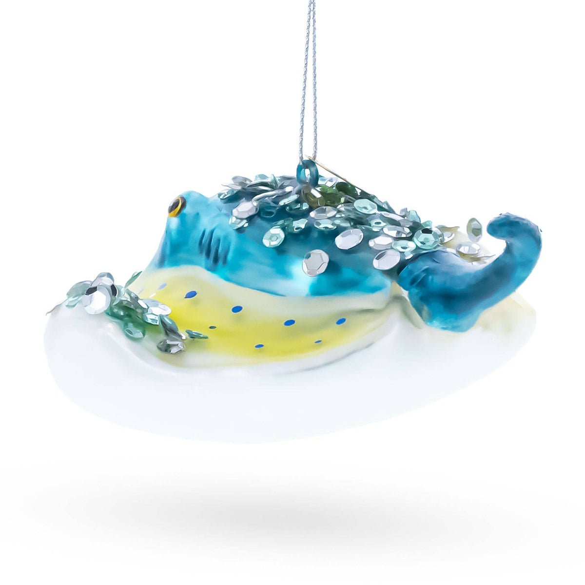 Blue Stingray Glass Ornament