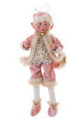 Pink/Gold Elf Figurine with Adjustable Legs 18-inch