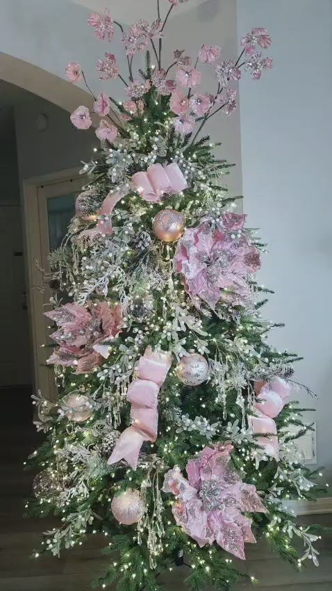 Giant Pink Poinsettia Flower Stem