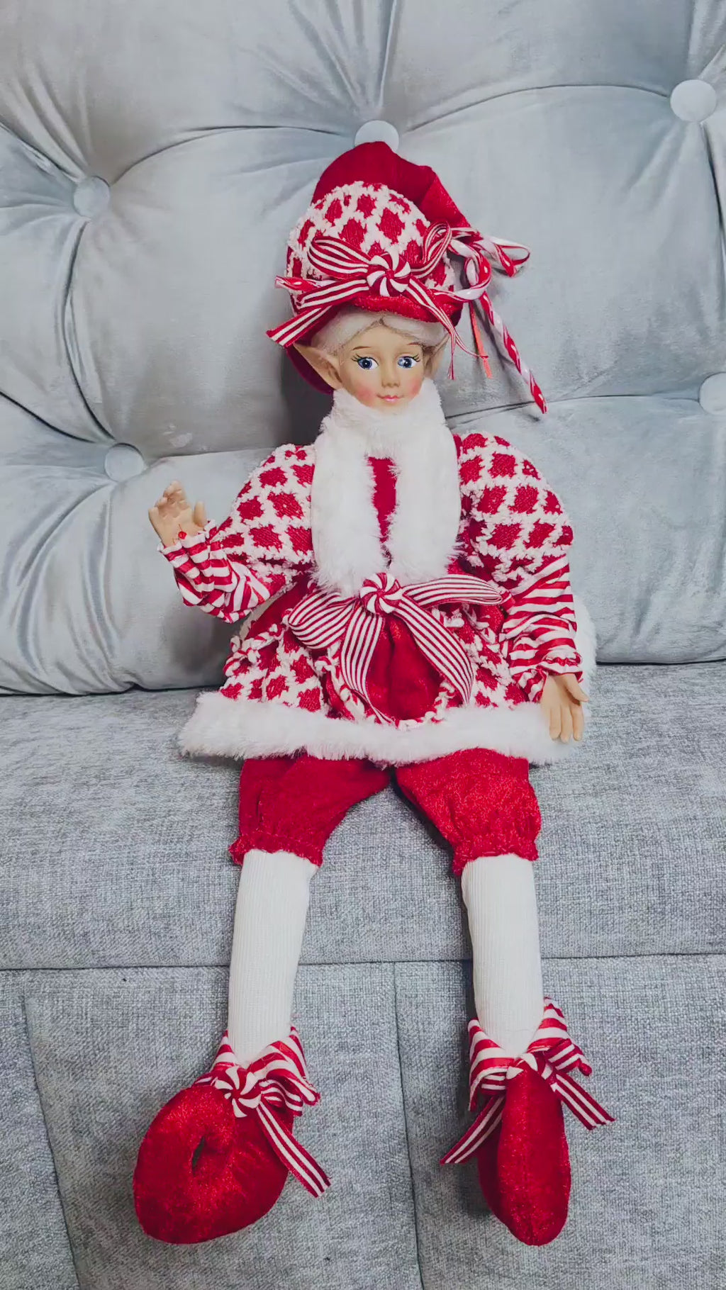 Elegant Candy Cane Elf 26 inch