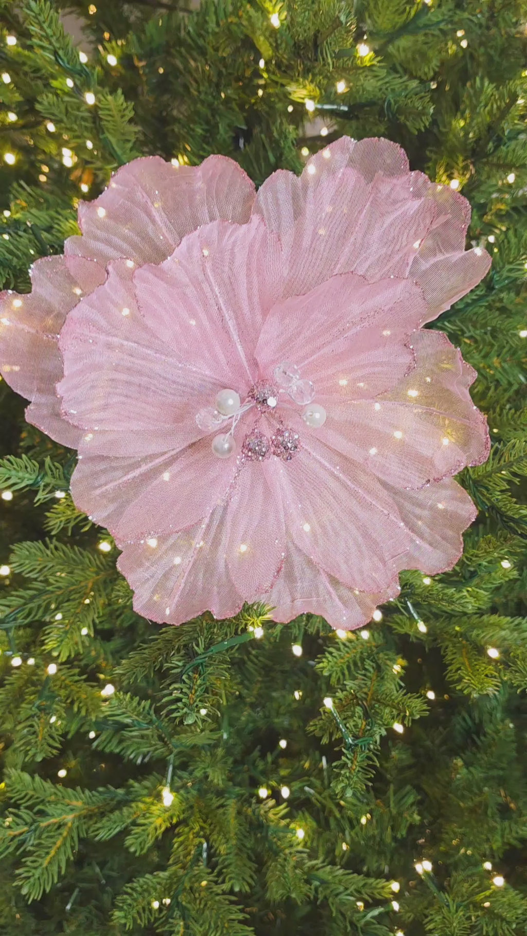 Vickerman Pink Sheer Poppy Stem set of 3