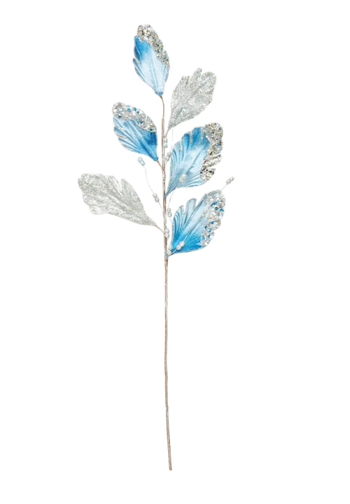 Blue branch leaves 31-inch set of 6