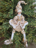 Gold Elf Figurine With Pearl Accents 23-inch