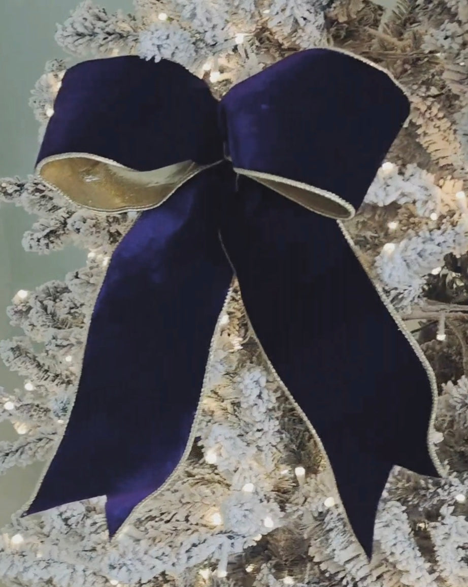 Purple Velvet Bows set of 4