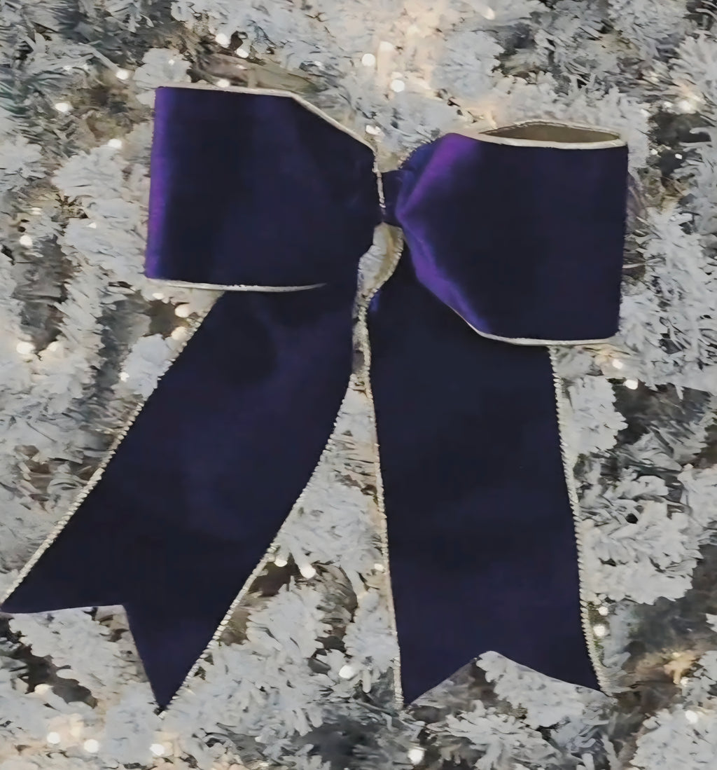 Purple Velvet Bows set of 4