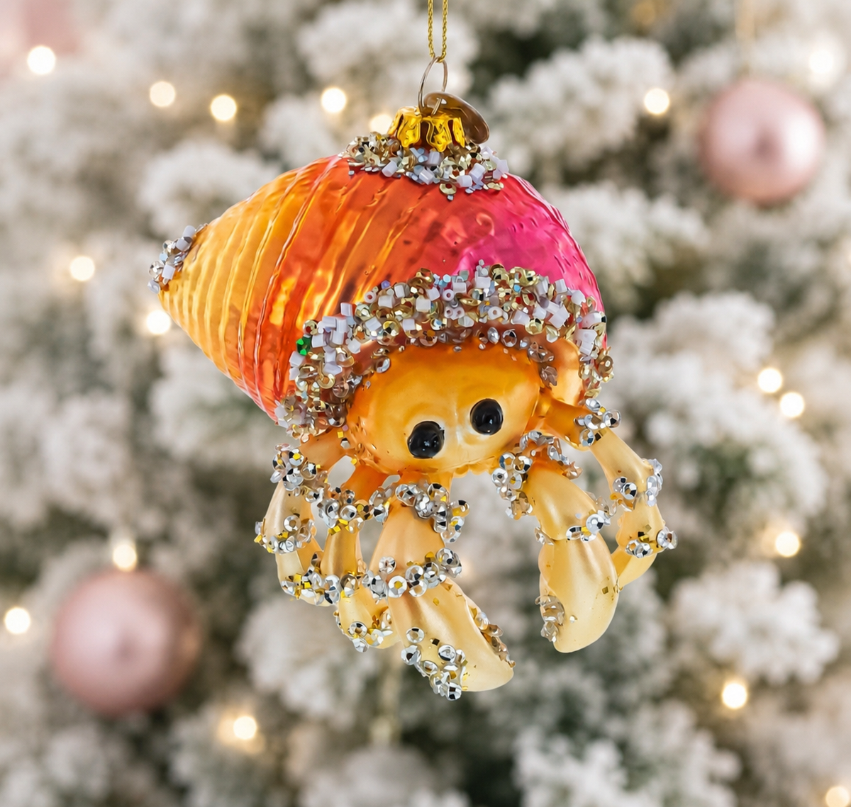 Hermit Crab Glass Ornament