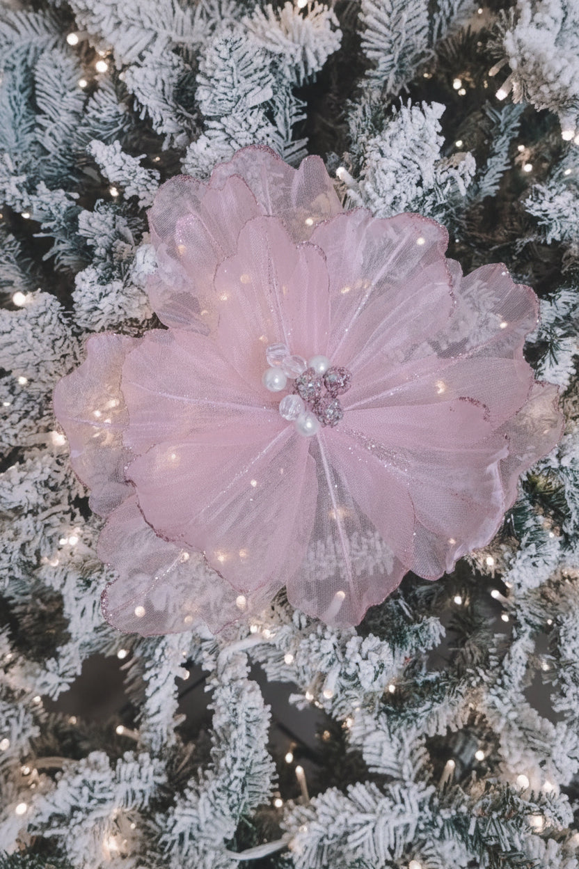 Vickerman Pink Sheer Poppy Stem set of 3