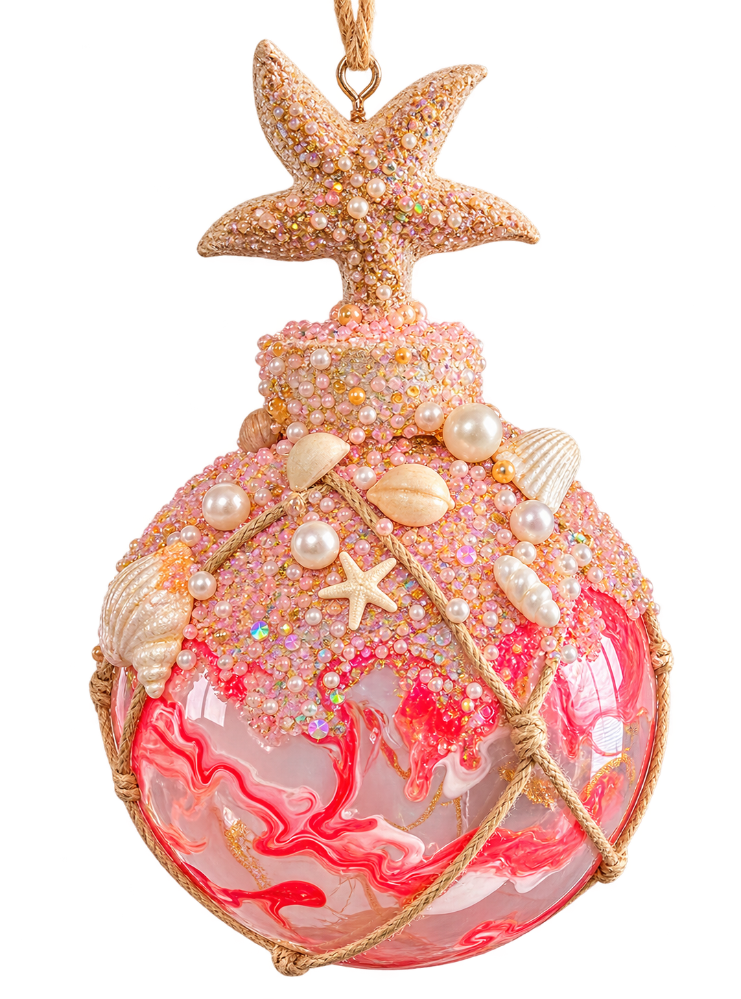 Coastal Coral with Starfish Ornament