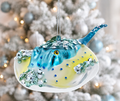 Blue Stingray Glass Ornament