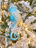 Seahorse Glass Ornament 7.5 inch