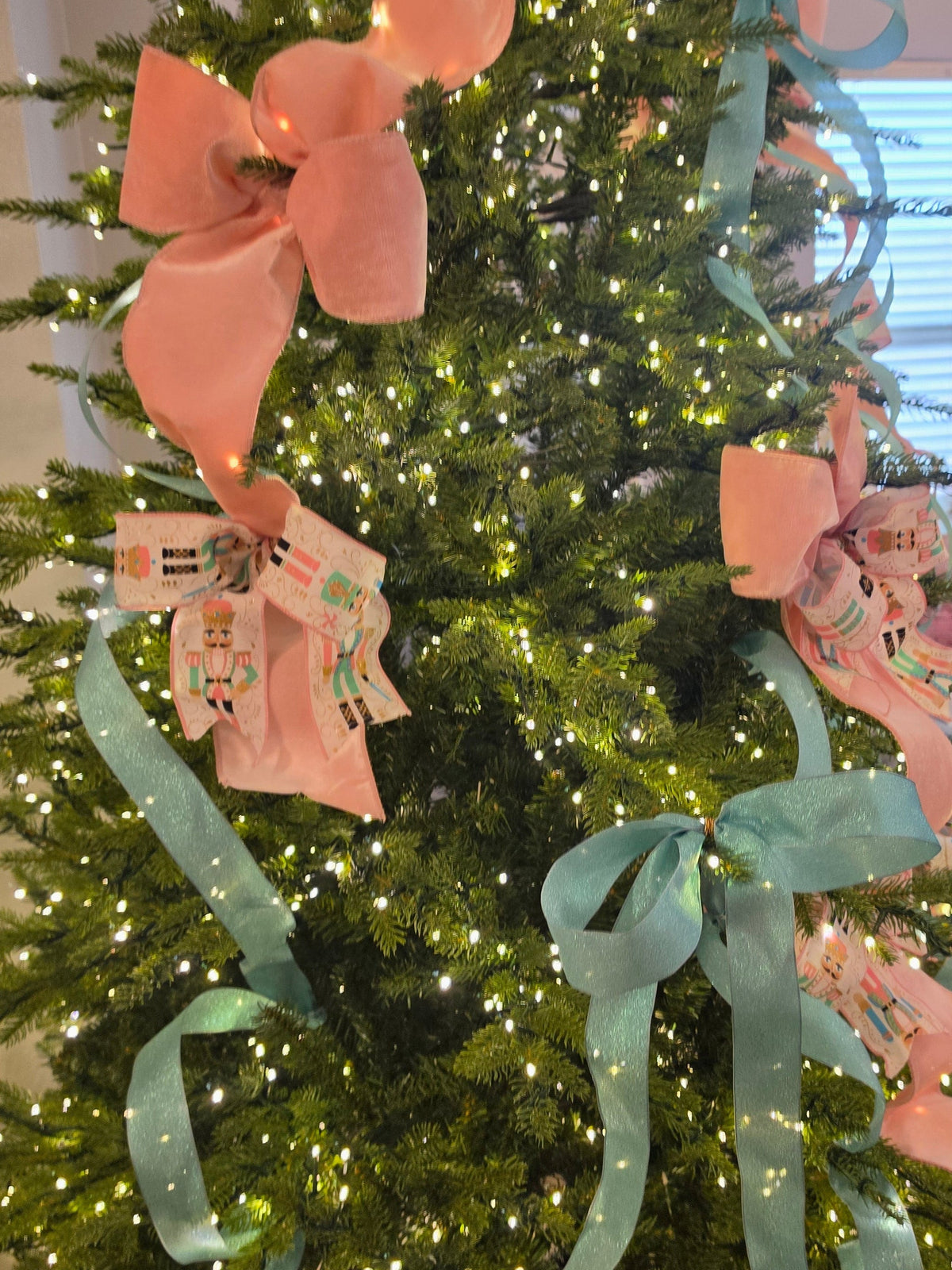 Pink & Teal Nutcracker Christmas Bow Bundle Bows & Loops