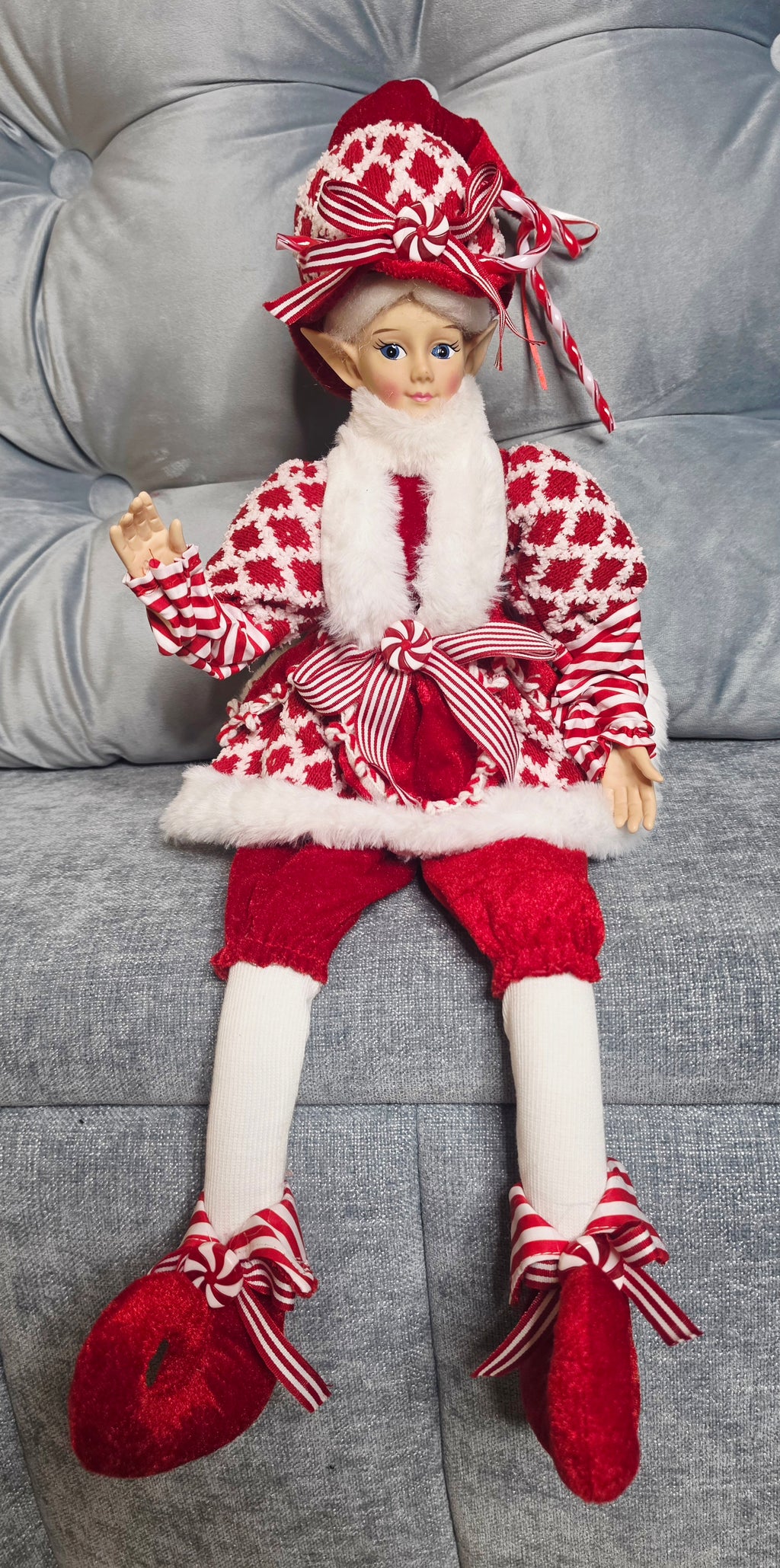 Elegant Candy Cane Elf 26 inch