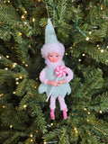 Pastel Elf Ornament Holding A Lollipop 9-inch
