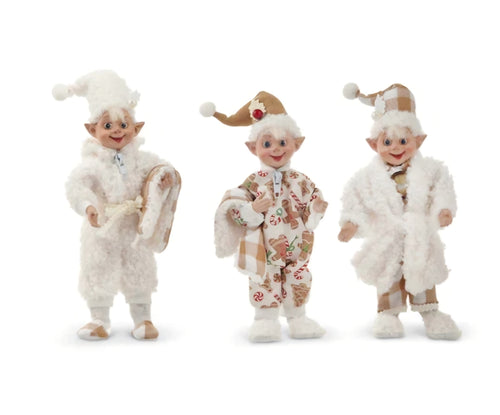 Christmas Bedtime Poseable 7 inch Elves set of 3