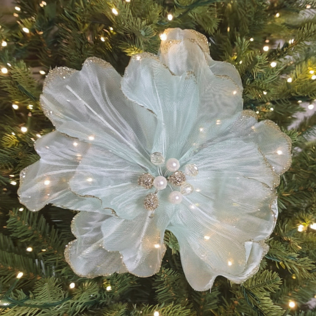 Vickerman Sheer  Sea Blue Poppy Stem set of 3